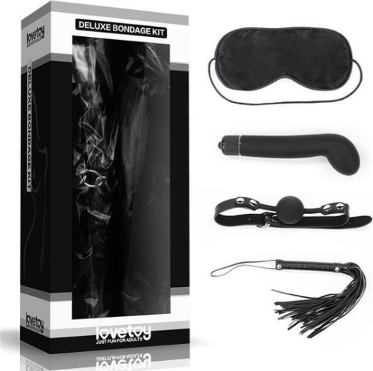 LOVETOY Bondage Kit Deluxe With Vibrator Black
