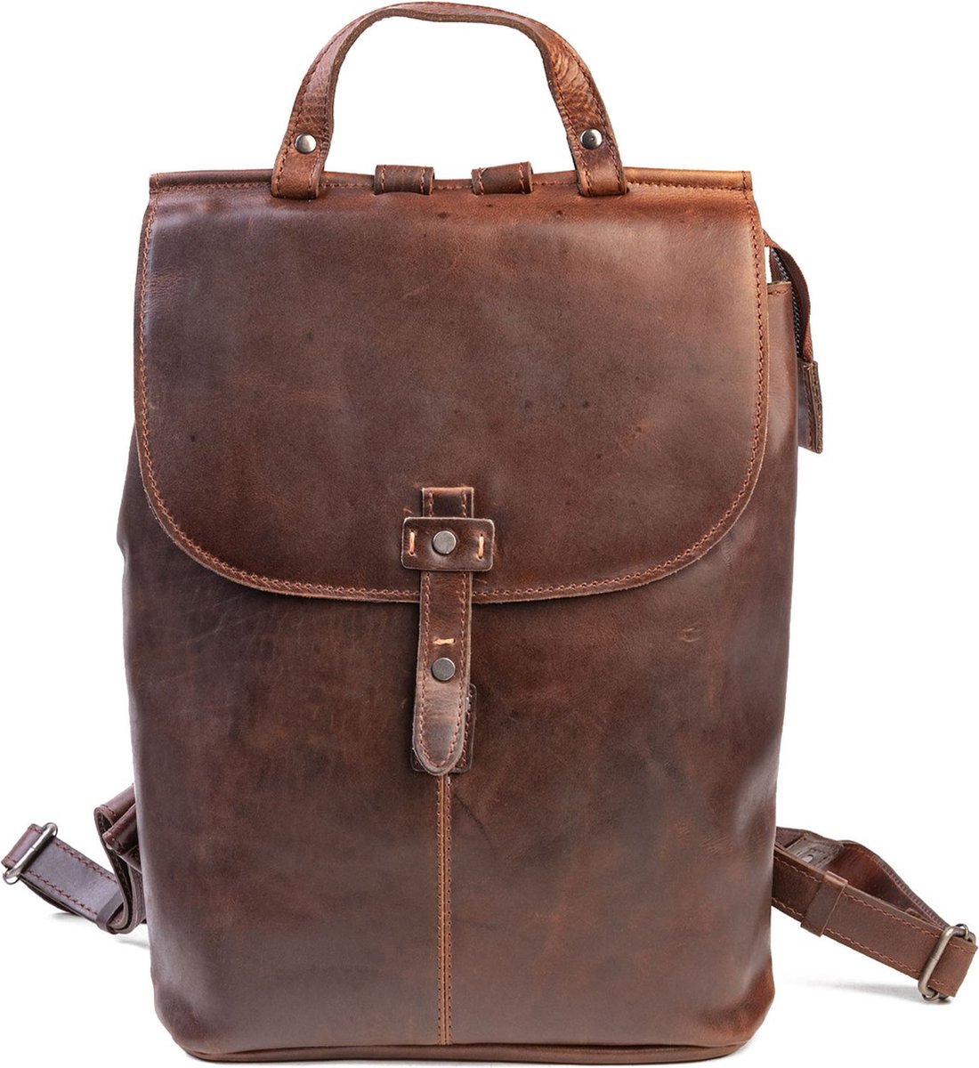HAROLD'S Leren Vrije tijd rugzak Rugzak Aberdeen Backpack Women Brown Donkerbruin