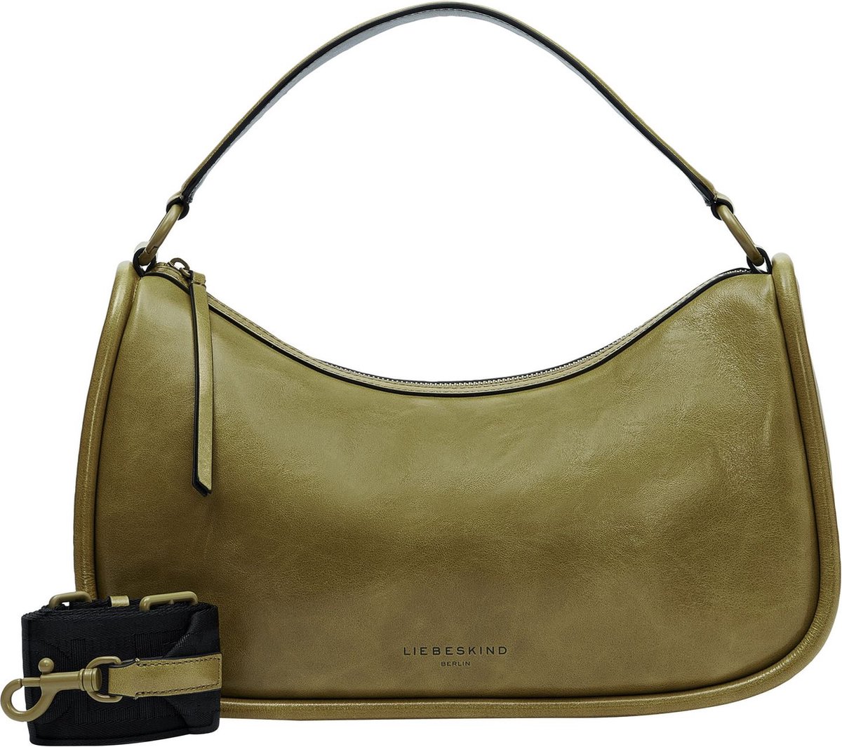 LIEBESKIND BERLIN Leren Schoudertas Fab 2 Crinkled Hobo Princess Green Kaki