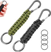 Porte-clés en paracorde Heavy Duty avec doubles mousquetons et porte-clés – Cordon à dégagement Quick – Mousqueton pour porte-clés – Mousqueton pour clé de voiture pour adultes, hommes – Cordon pour porte-clés – Fermoir mousqueton pour clé