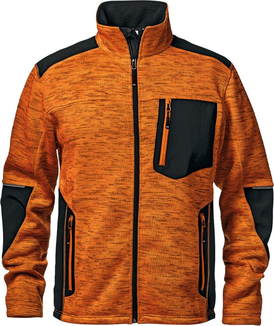 SIR SAFETY FIGHTER Werkjas HEREN Werktrui Oranje - Winddicht - Met Softshell Inzetstukken - Reflecterende Details - Fleece Kraag & Voorgevormde Mouwen