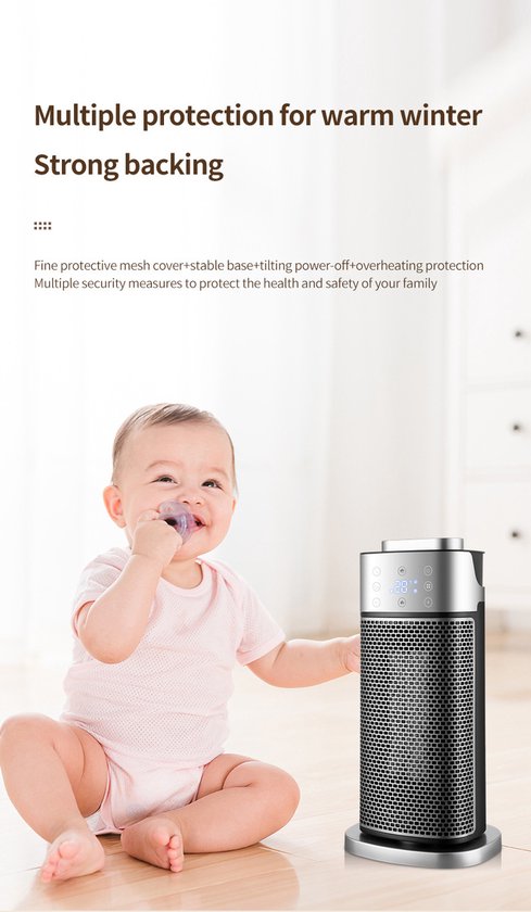 Black Friday!Homevector® Electric Heater Pro - Radiateur Soufflant - Radiant Electrique - 3 Positions - 2000W - Indication LED - Rotatif - Zwart