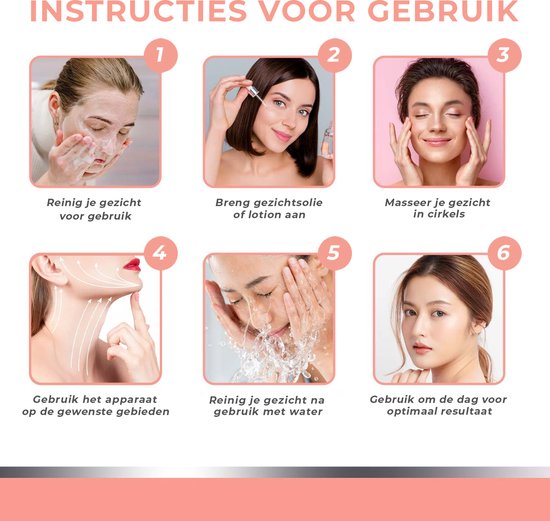 Shoplace Face Lift Huidverjongingsapparaat – Facelift apparaat– Skin care - Huidverzorging – Gezichtsreiniger - Massage – Versteviging - Verminderen van Acne, Lijnen, Rimpels en Vermoeidheid - Valentijn cadeau