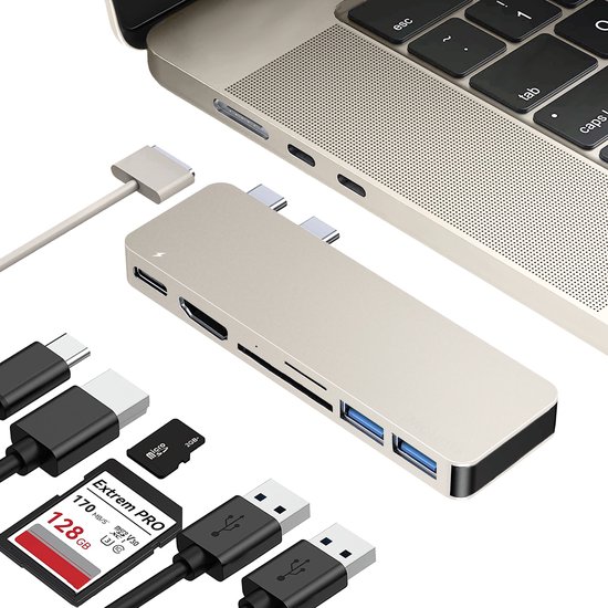 iMounts MacBook Air USB-C hub - Starlight M2/M3/M4 - HDMI