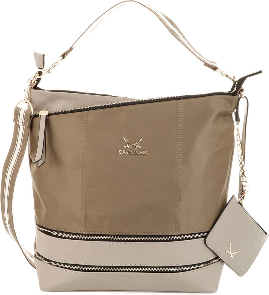 Sansibar Schoudertas Pouch Taupe Beige Bruine