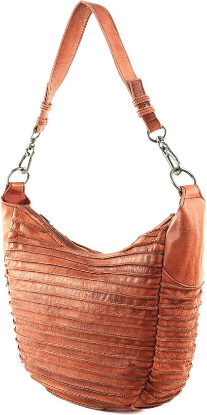 FREDsBRUDER Cuir Sac à épaule Riffel Flowow Shoulderbag Rustic Orange Terracotta