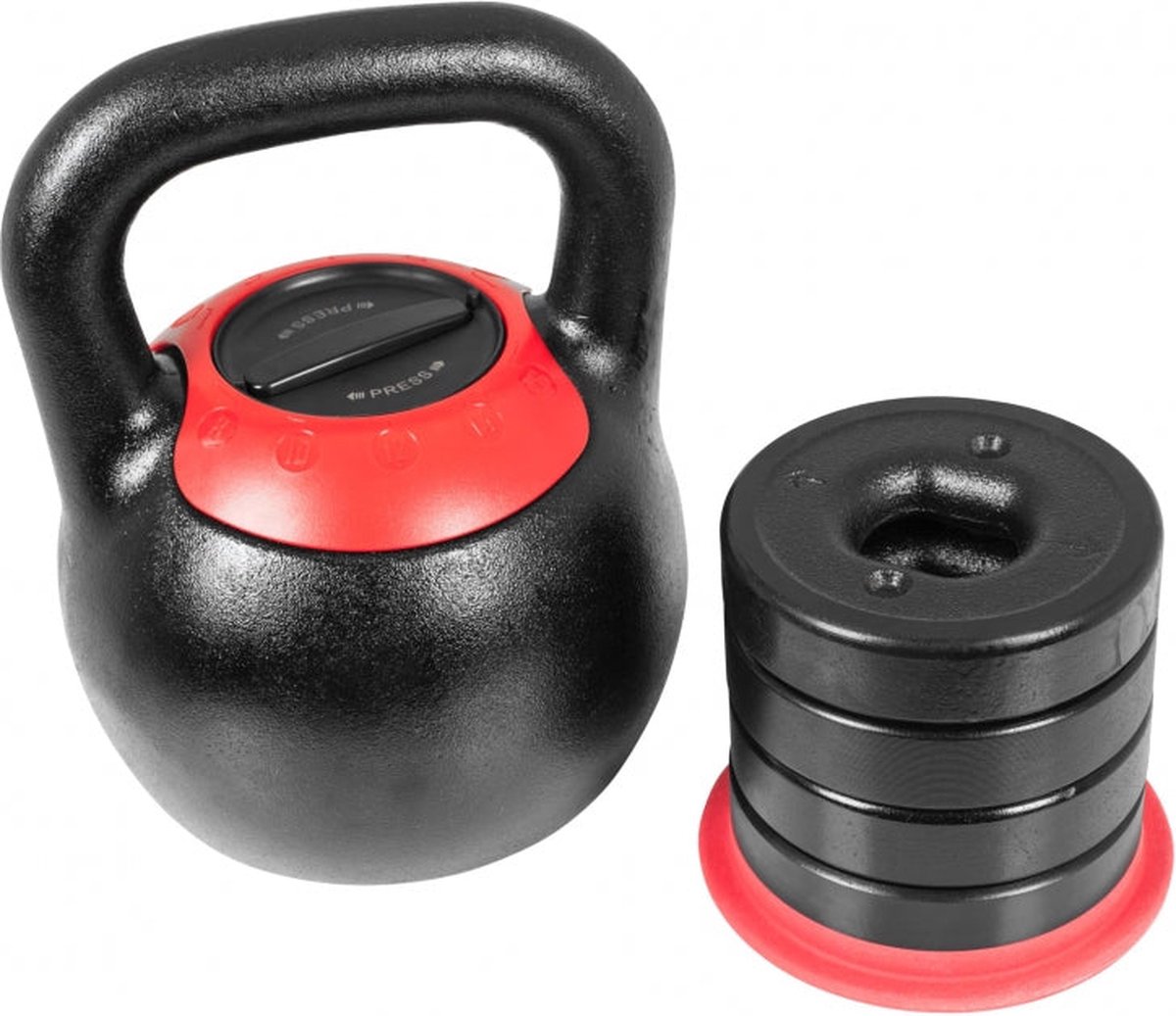 Gorilla Sports Kettlebell - Verstelbaar in gewicht - 8 tot 16 kg – foto 4