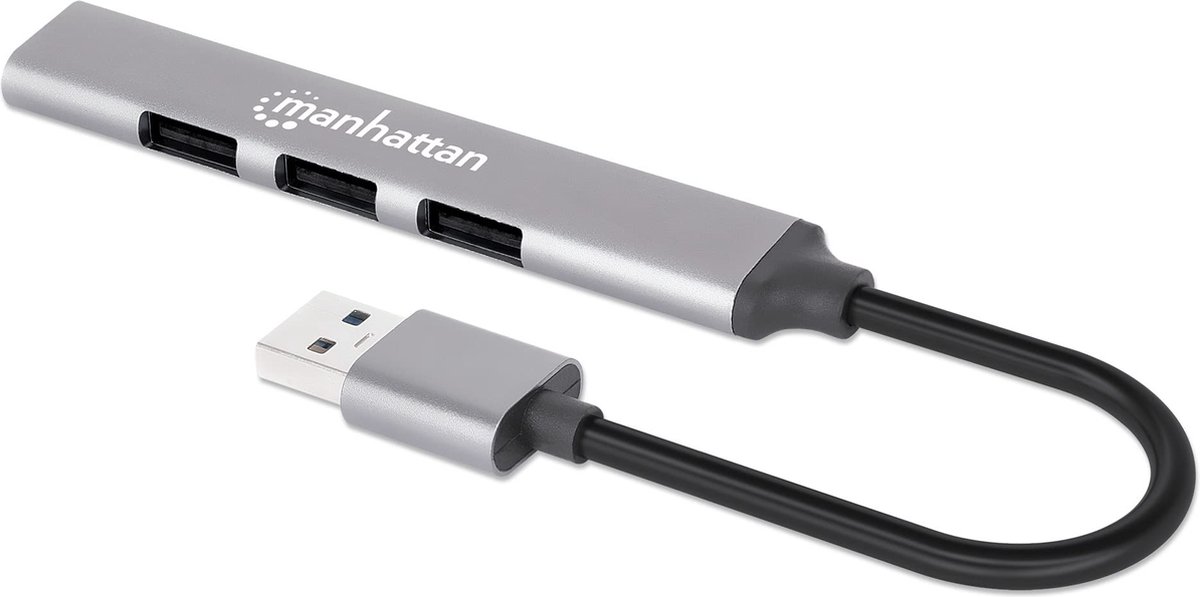 MH USB Hub, USB 3.0/2.0, Combo, Bus Power, Silver