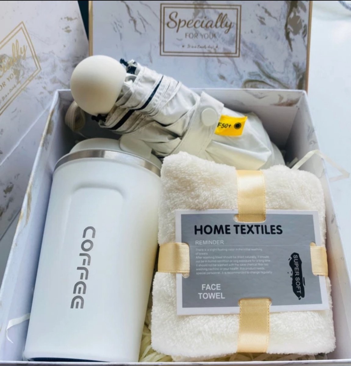 Moederdag-Kerst Cadeauset - Thermosbeker & Handdoek in Giftbox