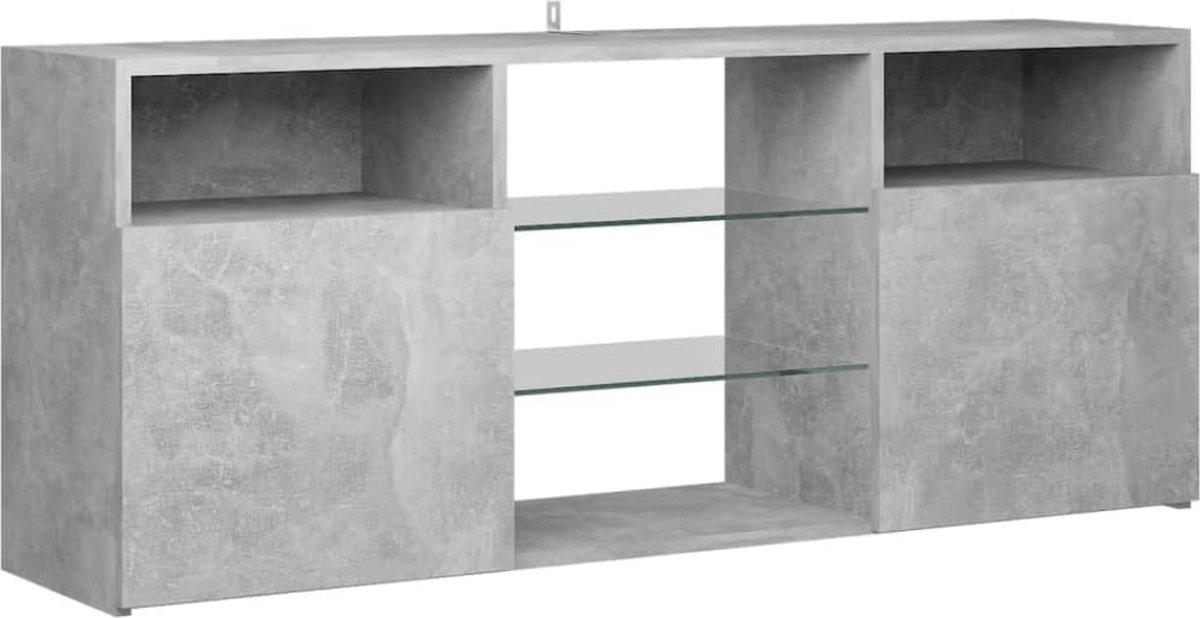 DD® Vitrinekast met Led Verlichting - Opbergkast - Verzamelkast - 86x37x-21cm - Betongrijs