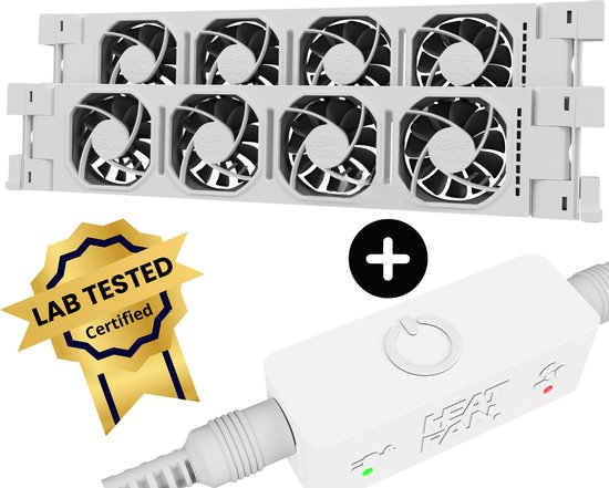 Heatfan 4 Pro - Ventilateur de radiateur avec contrôle Smart - 2 pièces - Taille universelle - Ventilateur convecteur sans son - Wit