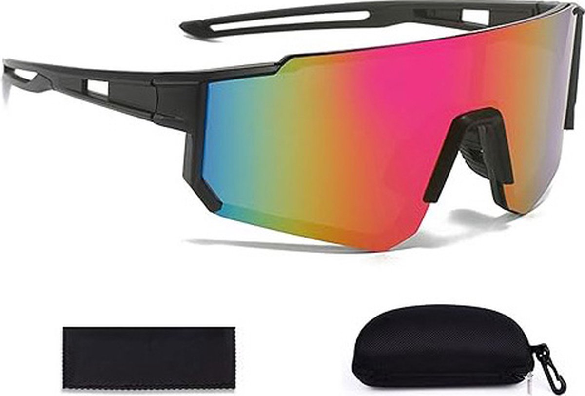 oCreon Gepolariseerde Fietszonnebril UV400 - Winddichte Skibril voor Heren/Dames met Etui & Doek