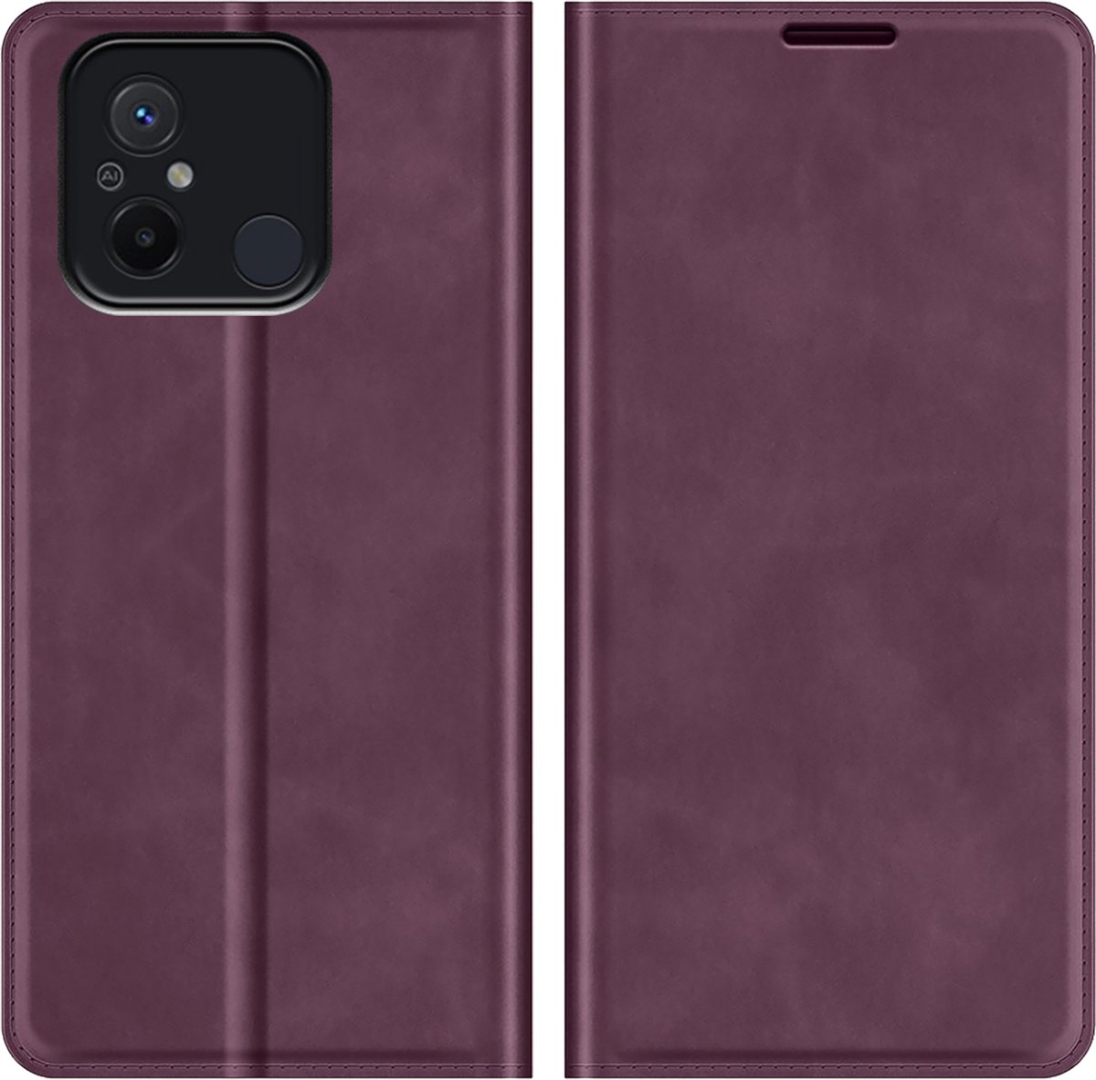 Cazy hoesje geschikt voor Xiaomi Redmi 12C - Hoesje met Pasjeshouder - Luxe Book Case - Paars