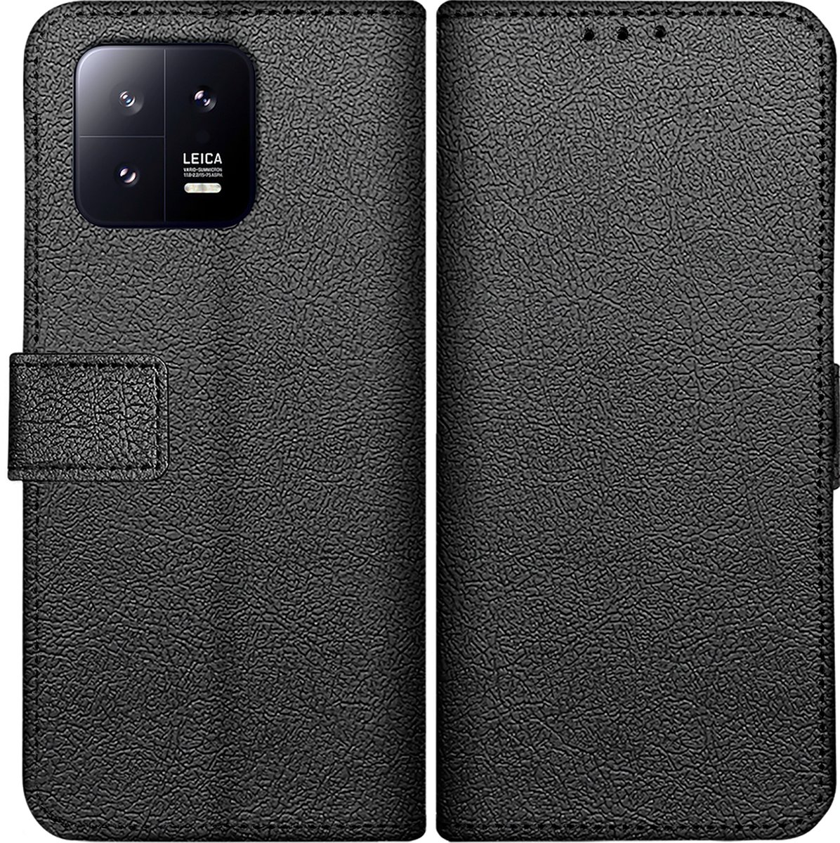 Cazy hoesje geschikt voor Xiaomi 13 Pro Hoesje met Pasjeshouder - Bookcase Classic - Zwart