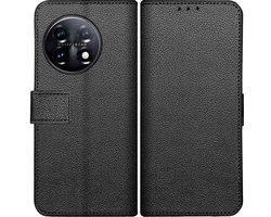Cazy hoesje geschikt voor OnePlus 11 Hoesje met Pasjeshouder - Bookcase Classic - Zwart