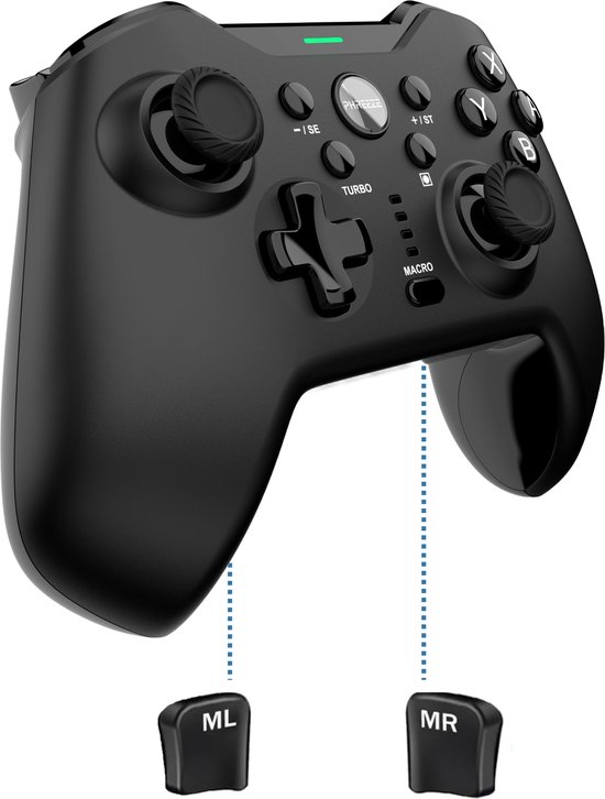 Switch Controller Pro - Geschikt voor Nintendo Switch Accessoires - Macro Knop - Turbo - Motion Sensor - Zwart