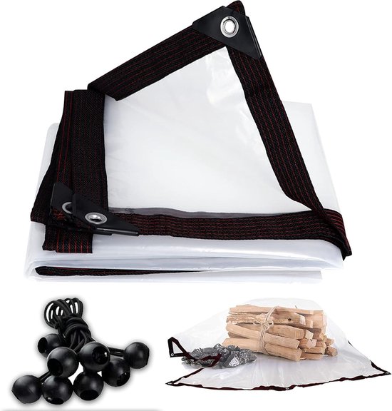 8 m x 4,5 m Heavy Duty Doorzichtig Dekzeil Blad met Oogjes en Lanyard Anti Freezing Anti-UV Winddicht Tuin Tarp Film voor Kas Plant Isolatie Luifel Cover