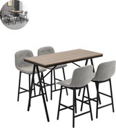 Bartafel met barstoelen - Krukken Set - Bistro Ensemble - Eetcombinatie - Feestmeubilair - Verzamelsuite - Entertainment Kit - Grijs