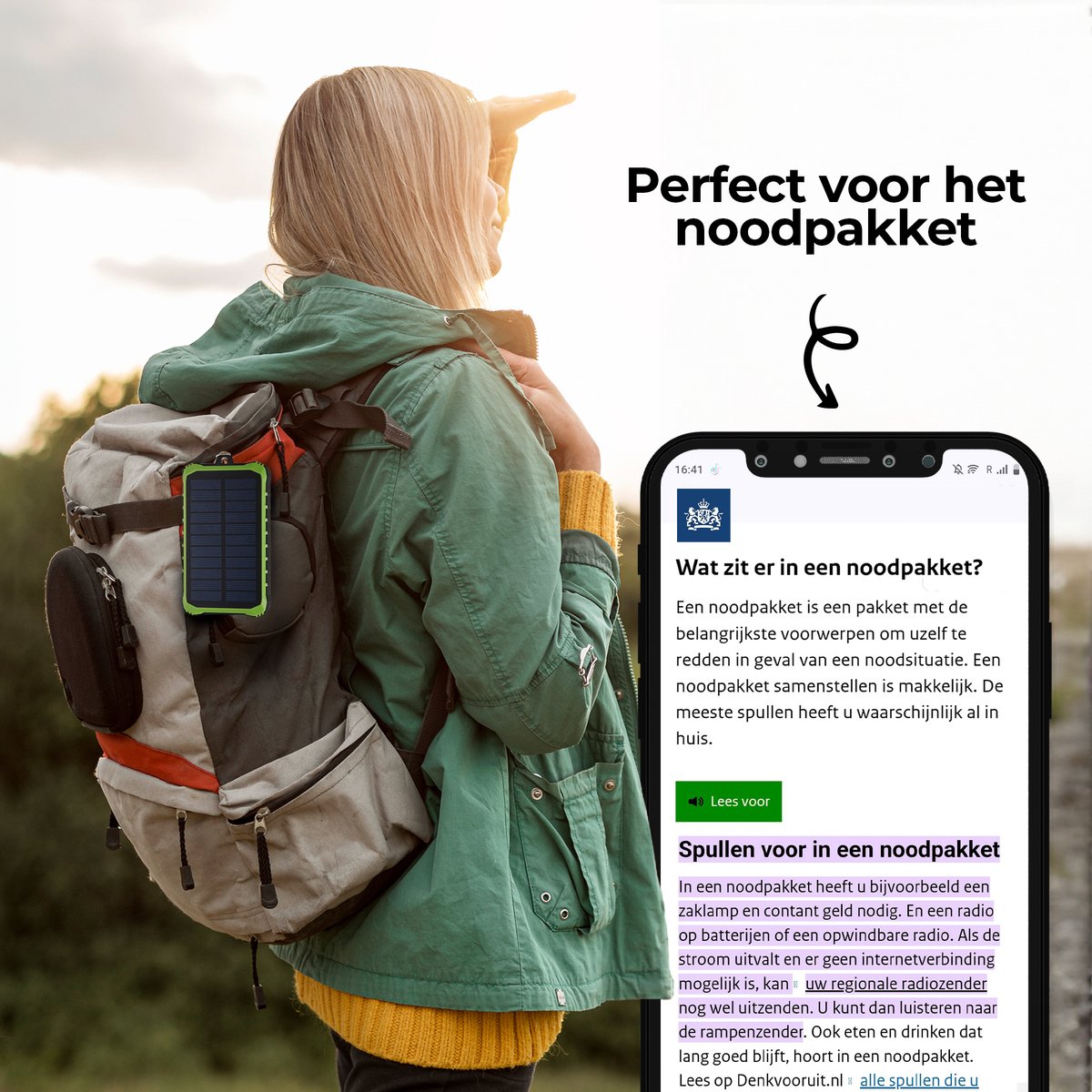 Denver PSO10012 Powerbank 10.000 mAh met Zonne-energie - afbeelding 3