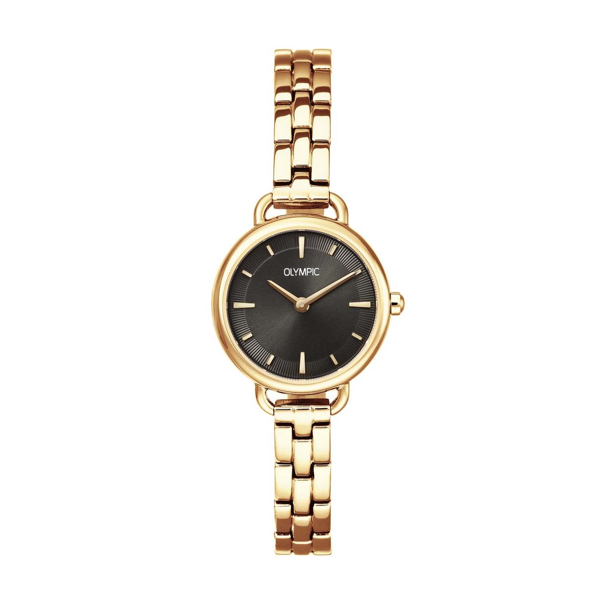 Olympic OL82DDD001 Tess Dames Horloge - Mineraalglas - Staal - Goudkleurig - 26 mm breed - Quartz - Druksluiting - 3 ATM (spatwater)