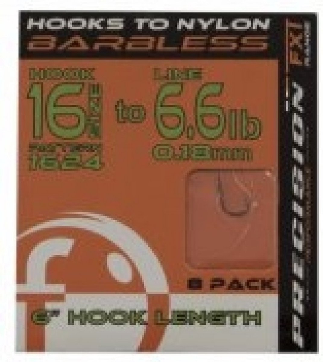 Frenzee Precision FXT 6 Hook Length Hook 1624 Spade Barbless (8 pcs) - Maat : haak 16 - 0.18mm