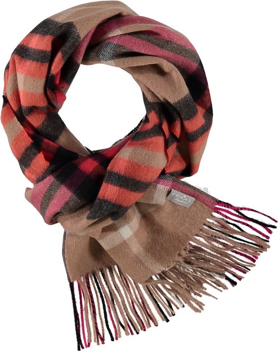 styleBREAKER Dames Lussen sjaal met abstract borstelstreekpatroon, buissjaal meerkleurig, doek 01017130, kleur:Blauw-Oranje-Geel