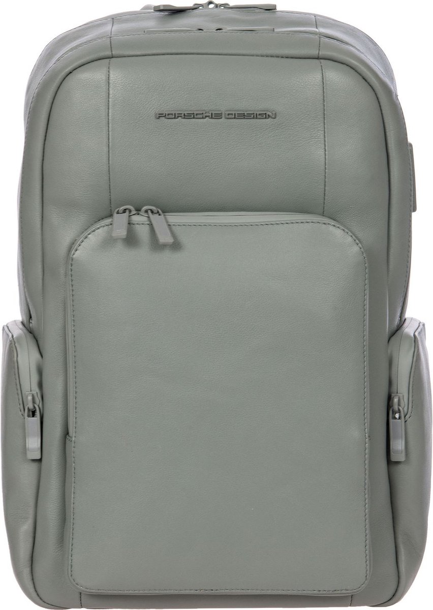 PORSCHE DESIGN Leren Vrije tijd rugzak Rugzak met laptopvak Roadster Backpack M1 Grey Grijs