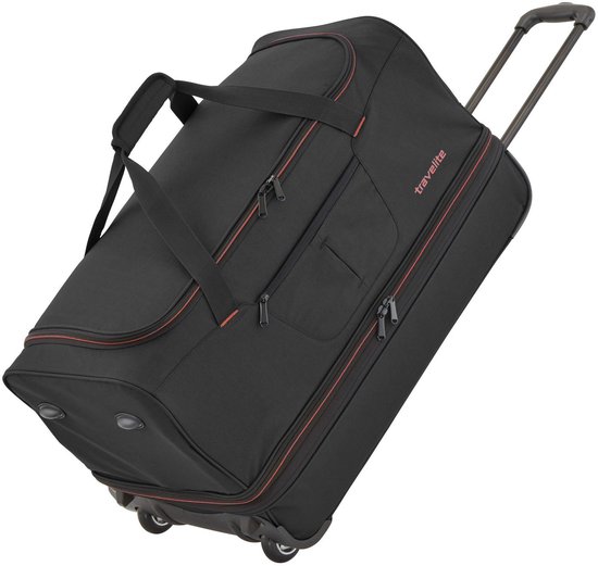 Travelite Basics Wheeled Duffle 55cm Expandable Black/Blue