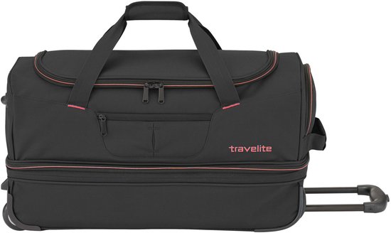 travelite Sac de voyage Valise Basics Wheeled Duffle Black / Orange Noir