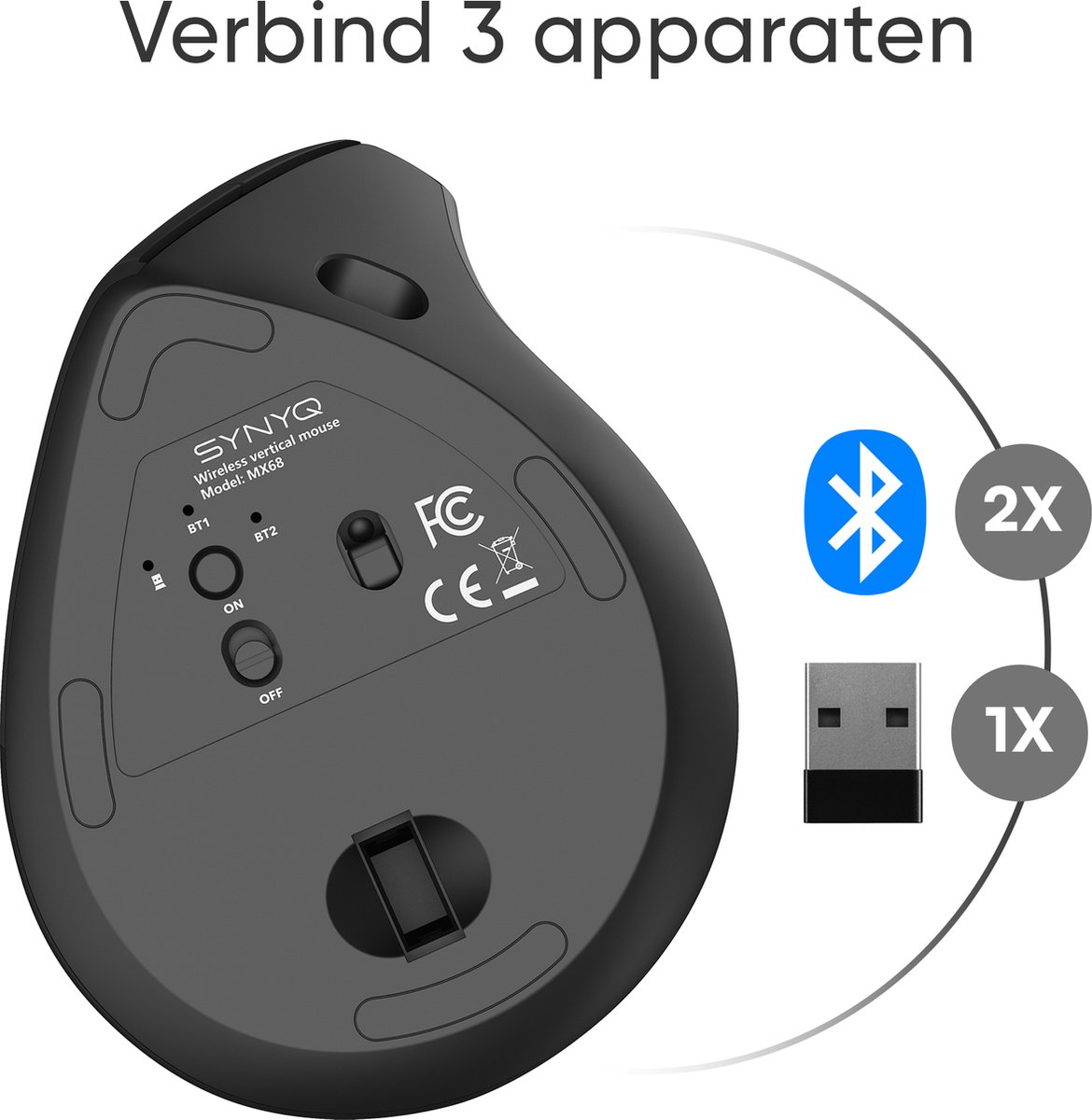 Synyq MX68 - Ergonomische verticale muis thumbnail 3
