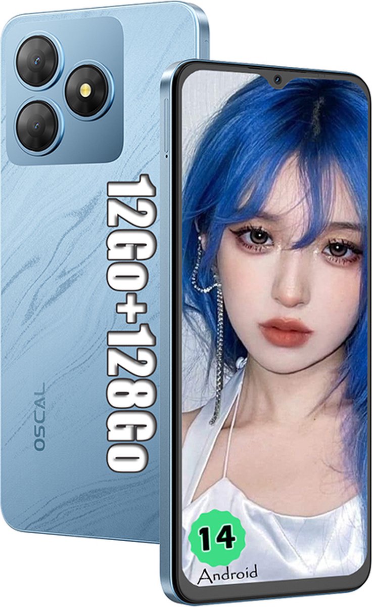 Smartphone OSCAL FLAT 2 4GB/128GB - Dual SIM - Blauw