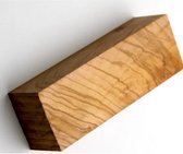 D.O.M. Olijfhouten Blok voor DIY Projecten – 4 x 4 x 12 cm Perfect voor Mesheften en Penhouders