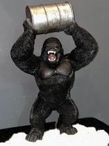 Goodyz - Animaux de la jungle - Gorilla - Âne avec tonneau - Zwart- 65 cm de haut