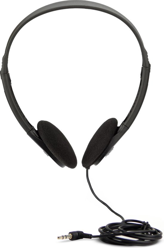 Koptelefoon stereo headset - compact en opvouwbaar - zwart