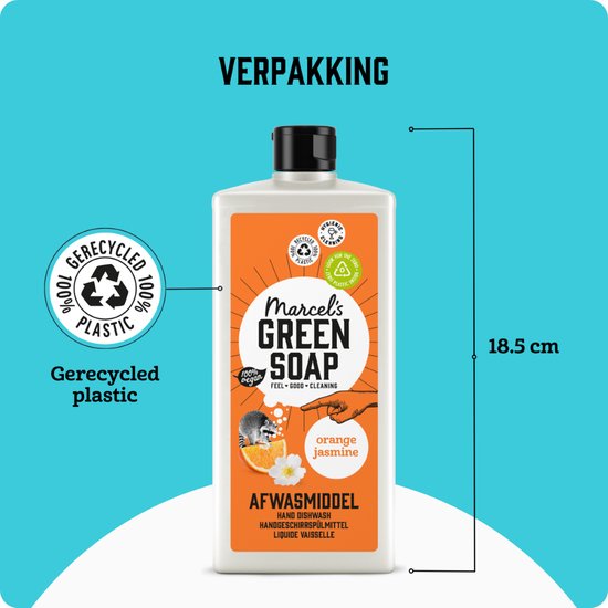 Marcel's Green Soap Afwasmiddel - Sinaasappel & Jasmijn - 6 x 500ml