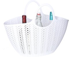 CM Flexibele wasmand of draagtas - wit - 22 liter - kunststof - 50 x 20 x 40 cm - opbergen