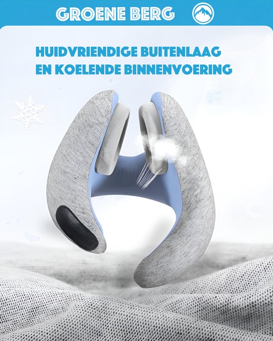 AIRTH® 360° traagschuim reis-nekkussen met slimme klittenbandsluiting, ergonomisch ondersteunend nekkussen met wasbare overtrek voor ultiem comfort en ontspanning, fluweelzacht en gezellig