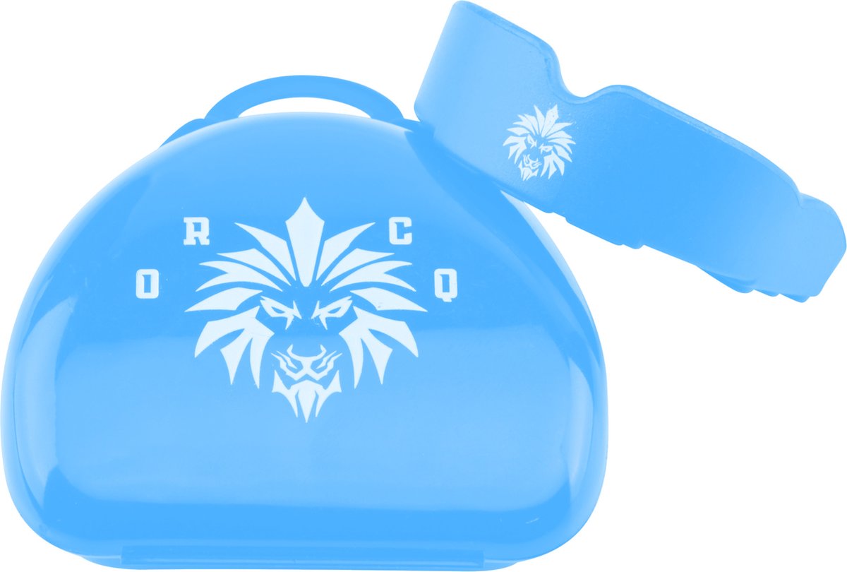 ORCQ Gebitsbeschermer - Mouthguard voor Boksen, Kickboksen en Hockey - Gebitsbeschermer voor de Jeugd/Junioren - Bitje met opbergdoosje - Cyaan