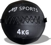 AJ-Sports Wall Ball 4kg - Medicijnbal - Medicine ball - Gewichtsbal - Krachtbal - Trainingsbal - Krachttraining - Zwart