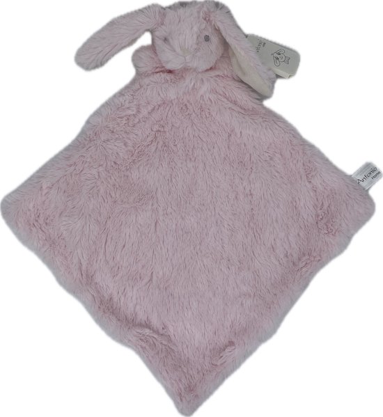 Knuffeldoekje baby en peuter - Kraamcadeau - Knuffeldoek met konijn als dierenvriendje - Vierkant 30x30 cm - Roze - Knuffelzacht — afbeelding 3