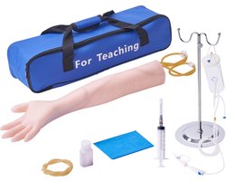VEVOR Bloedafname Oefenset Oefenarm Bloedafname Trainingsset voor Intraveneuze Venapunctie Sterk Gesimuleerde IV Oefenarmset met Draagtas IV Vaardigheden voor Studenten Verpleegkundigen