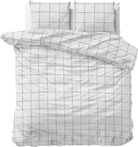 Foto: Excellent flanel winter dekbedovertrek lux wit 200x200 220 tweepersoons comfortabel en warm zalig slapen uniek dessin met handige drukknopen