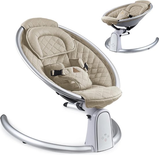 Lionelo - 2-in-1 babyswing BELLA betongrijs met melodieën en