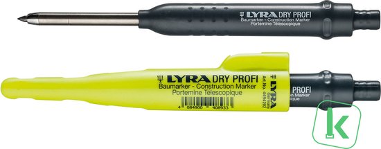 Lyra Dry Profi bouwmarker of bouwpotlood in houder compleet