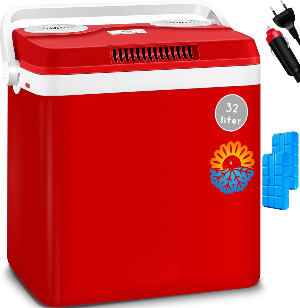 Elektrische Koelbox - … Liter Koelbox Elektrisch 12V 230 Volt - Koelbox Auto - Coolbox Met Verwarmingsfunctie en Lichtgewicht - Koelt & Verwarmt – Mini Koelkast – Rood
