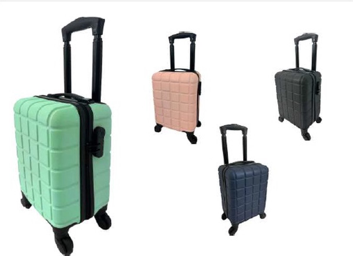 Handige compacte reistrolley - Under Seat trolley- Trolley handbagage-Past onder een vliegtuigstoel-40x20x25 cm.-Roze
