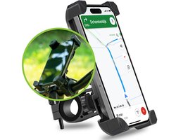 Naido® Telefoonhouder voor Fiets en Motor - 360 graden rotatie - GSM Houder Fiets - Fietshouder - Fiets Accessoires - Zwart Naido® Telefoonhouder voor Fiets en Motor - 360 graden rotatie - GSM Houder Fiets - Fietshouder - Fiets Accessoires - Zwart