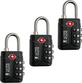 Dutch Quality® TSA Kofferslot 3-Cijferig - Cijferslot - Reisslot (3-pack) - Set van 3 - tsa slot - bagageslot - zwart