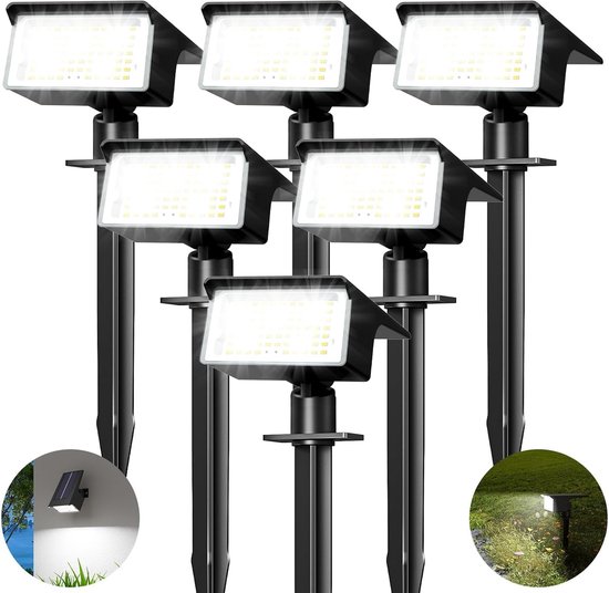 T-SUN 4-in-1 zonnelamp voor buiten, 2 verlichtingsmodi, zonnelamp voor de tuin, waterdicht, IP65, 3 m, kabel voor tuin, pad (3000 K