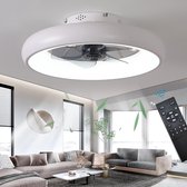 LuxiLamps - LED Ventilator Plafondlamp - Plafondventilator - Wit - Met Dimmer - 50 cm - 6 Standen Ventilator - Keuken Lamp - Woonkamerlamp - Moderne Lamp